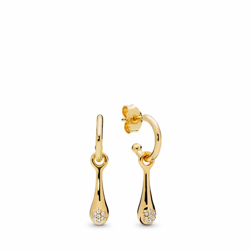 Pandora Shine™ Modern Lovepods™ Earrings - 18ct Gold Plated/Cubic Zirconia - Canada | DR2746JX